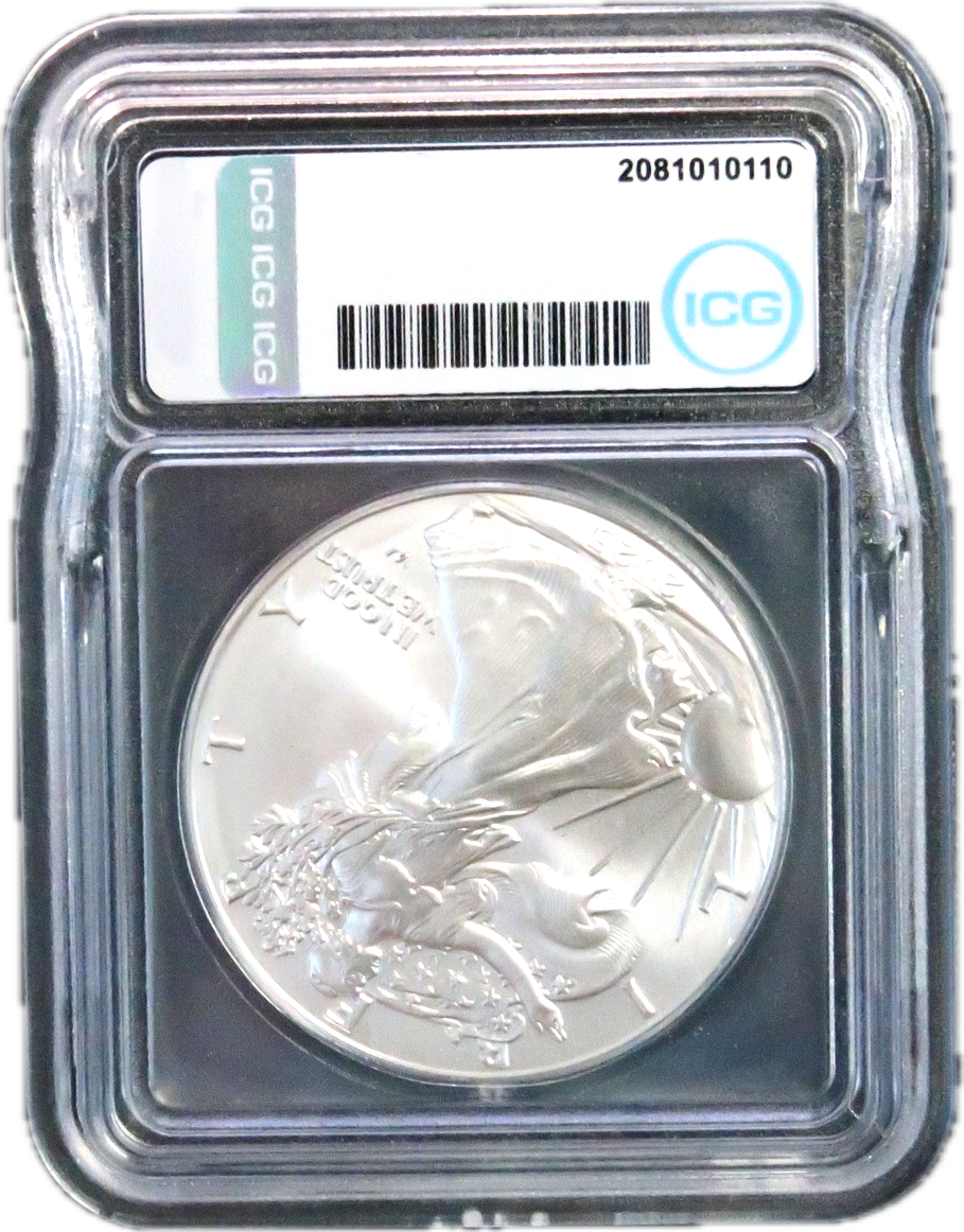 2025-W American Silver Eagle in ICG MS70 holder