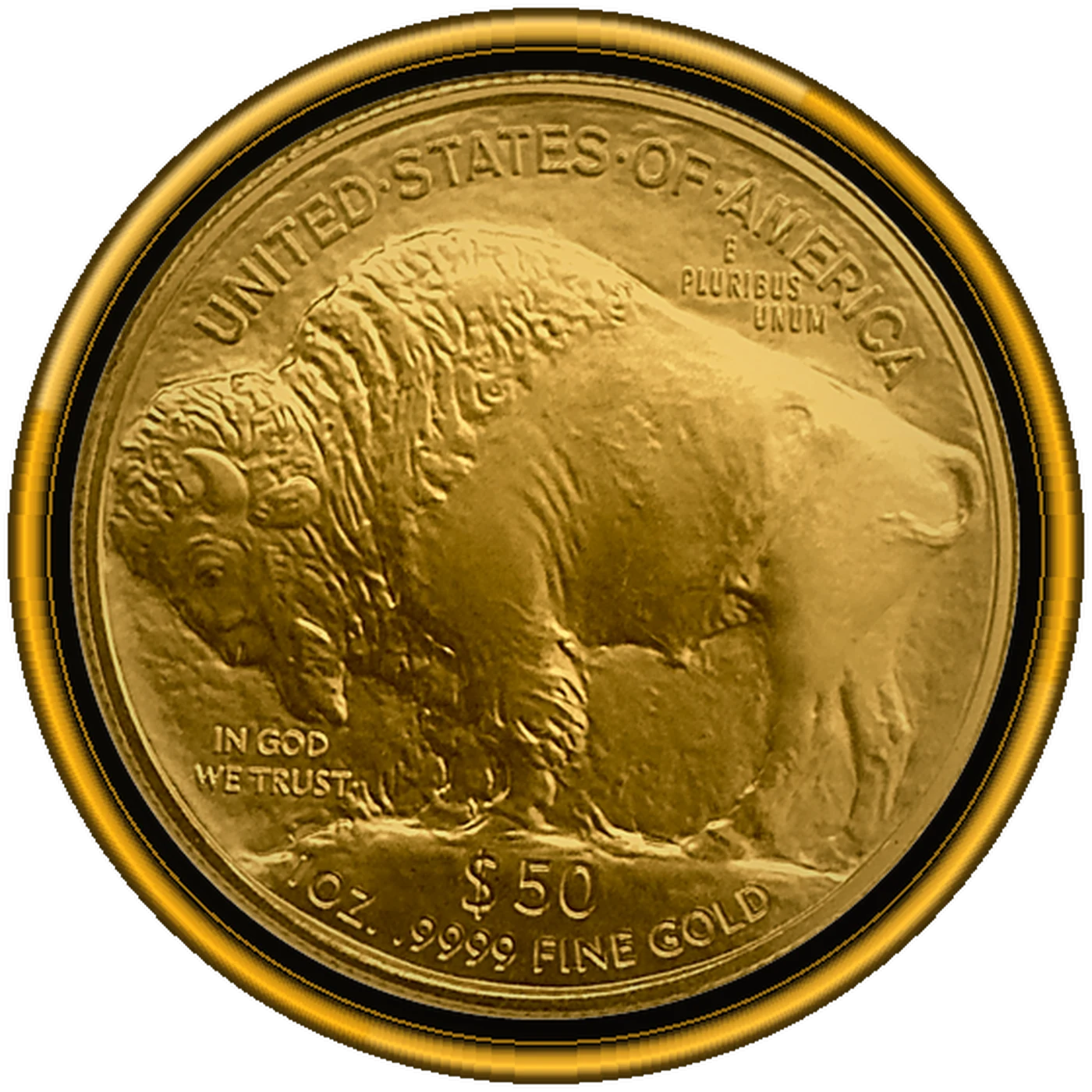 2021 $50 Gold Buffalo (reverse)