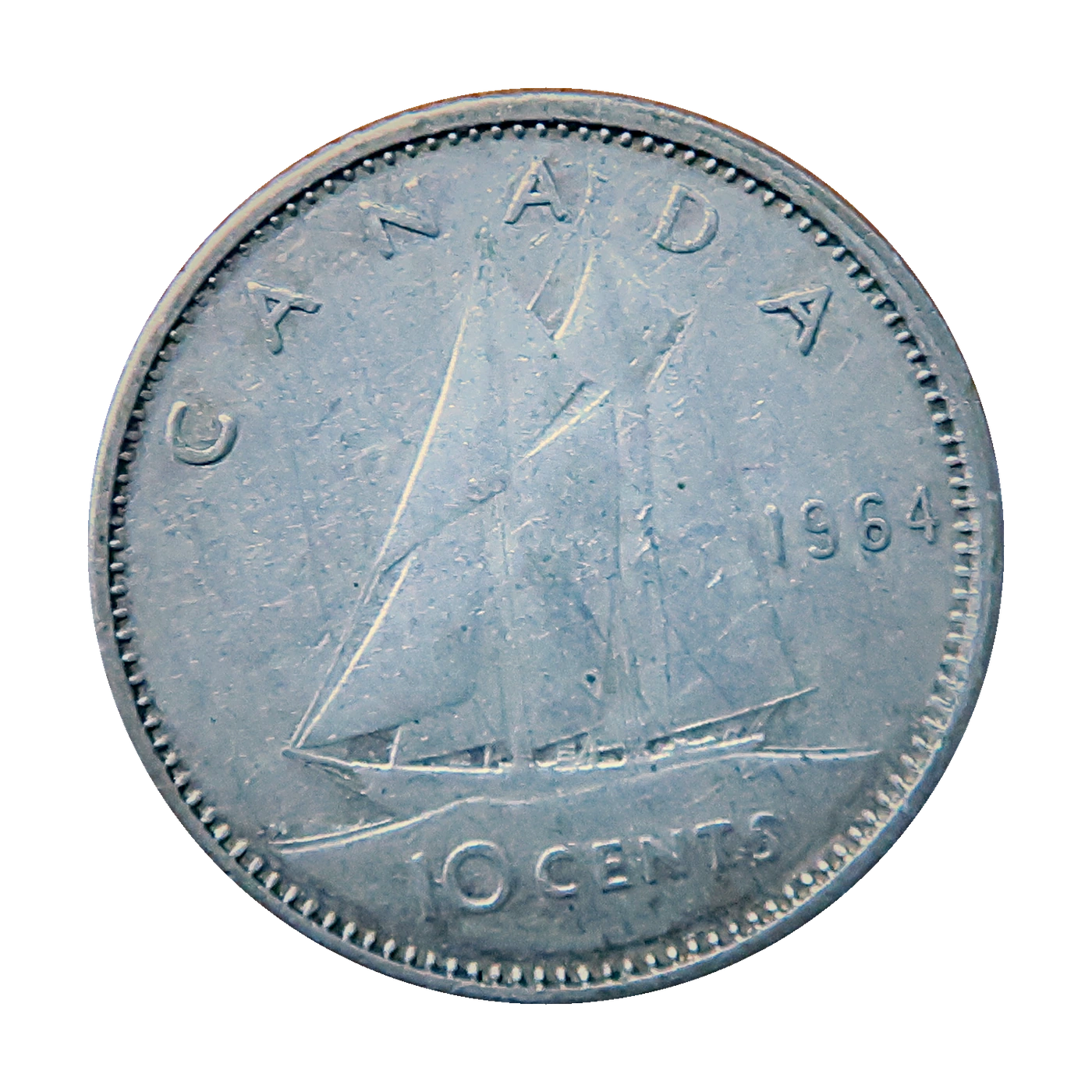 1964 Canada 10 Cents (reverse)