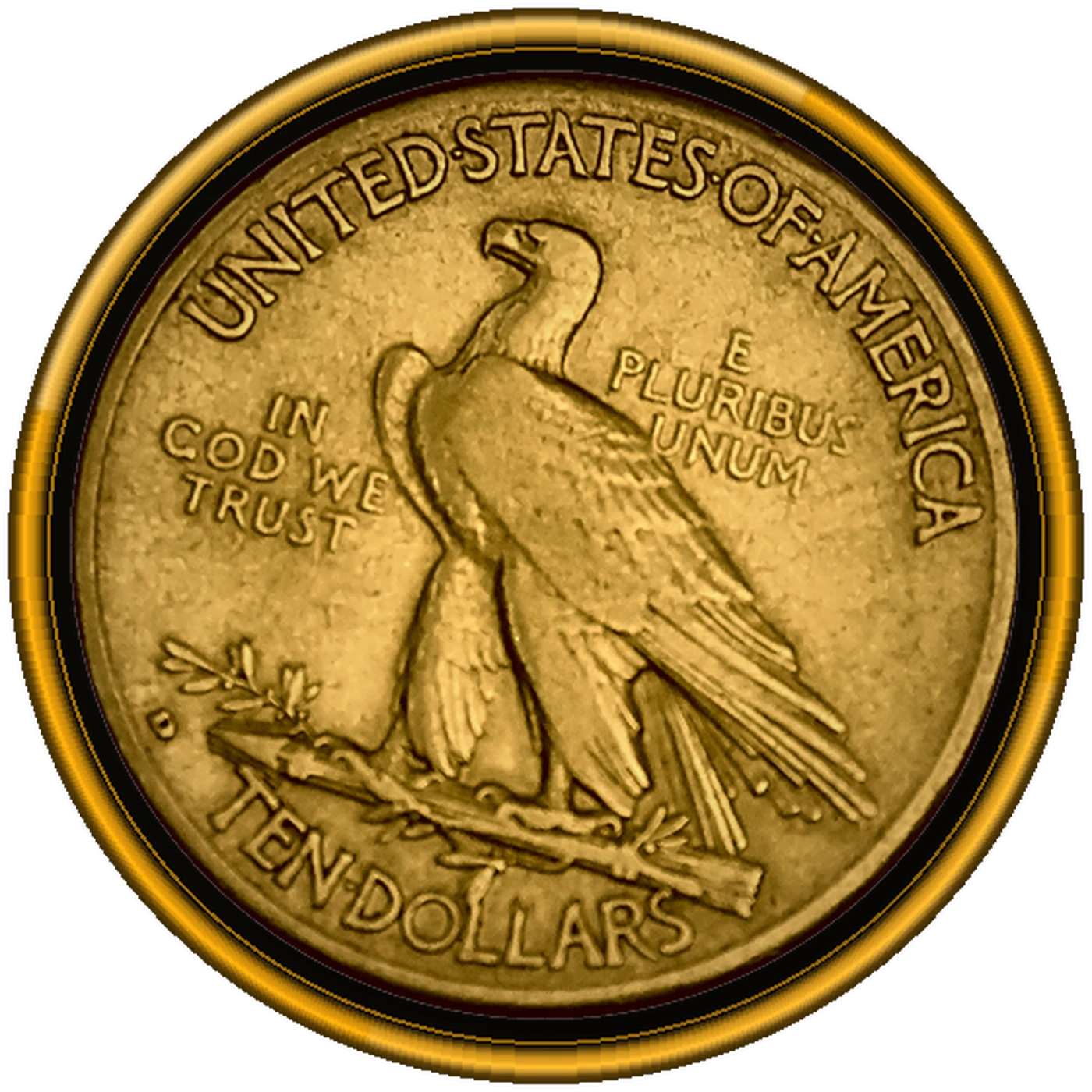 1910-D $10 Indian Head Eagle (reverse)