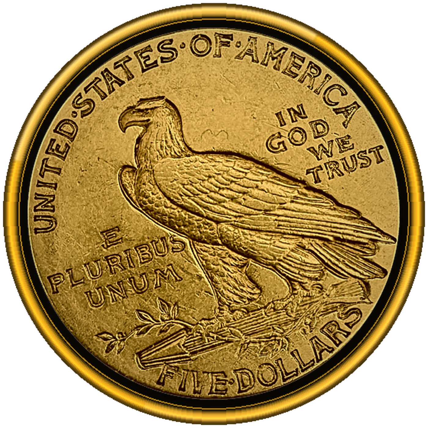 1912 $5 Indian Half Eagle (reverse)