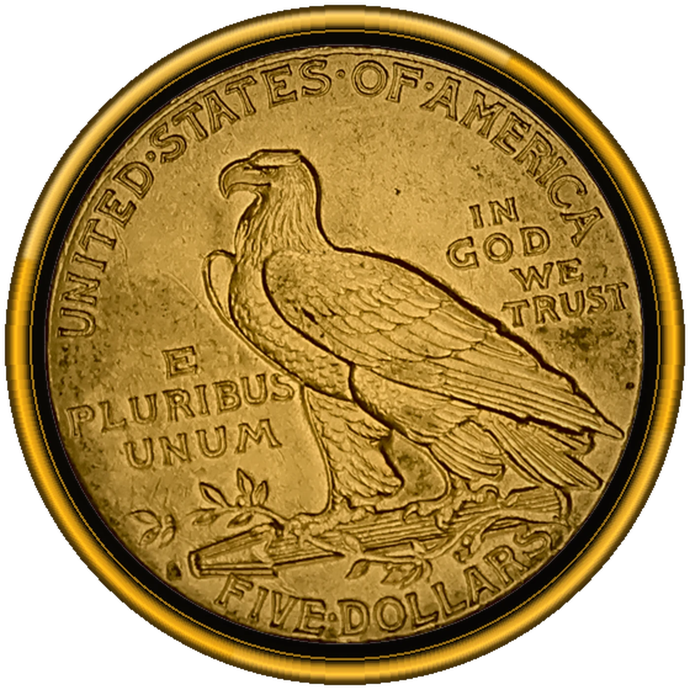 1916-S $5 Indian Head Half Eagle (reverse)