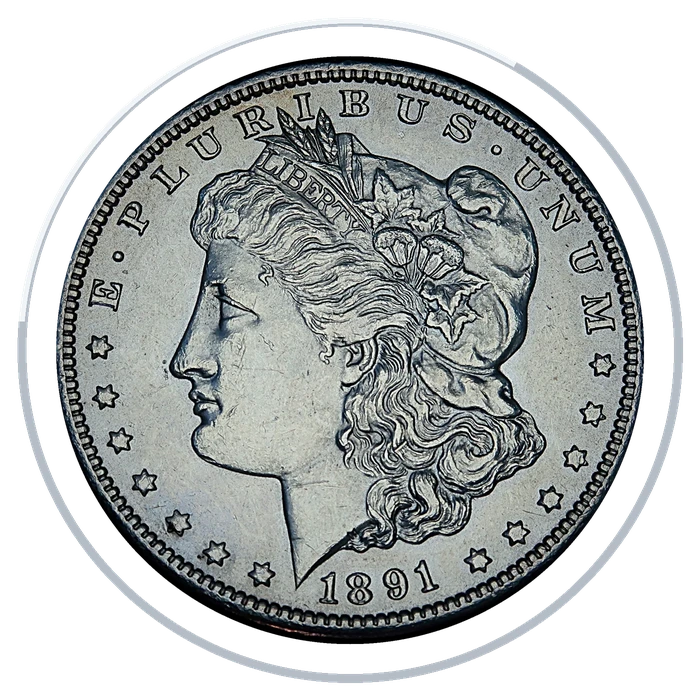 1891-CC Morgan silver dollar, Carson City