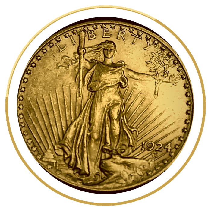 1924 $20 Saint-Gaudens gold double eagle